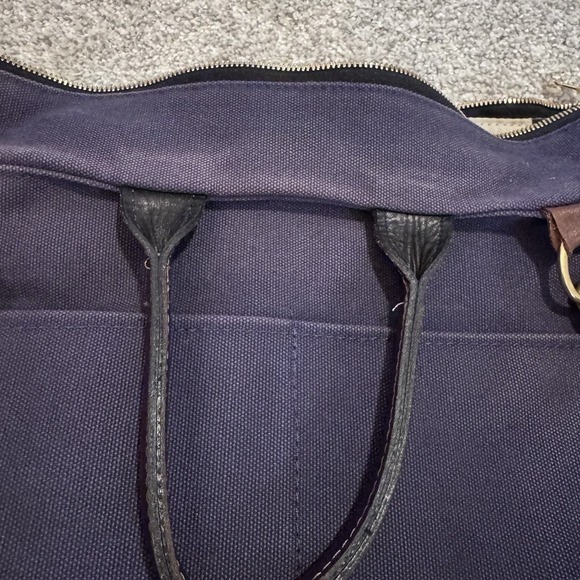 R.Riveter Otto Carry All Navy Blue Canvas Tote‎ Leather Trim Handmade USA Purse - Picture 14 of 14